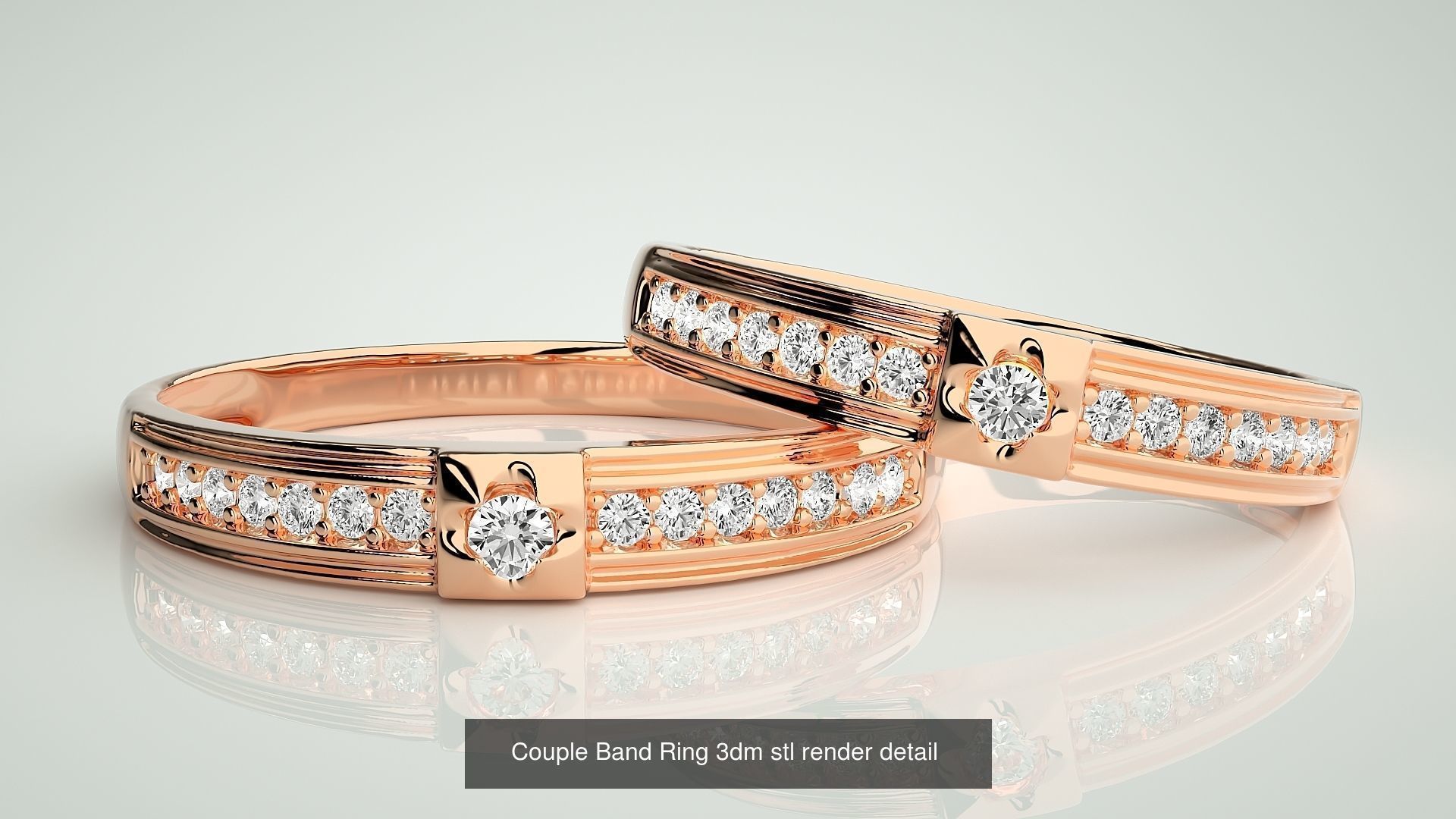 156  Couple Band Ring 3dm stl render detail Part-3 3D Model Collection_121