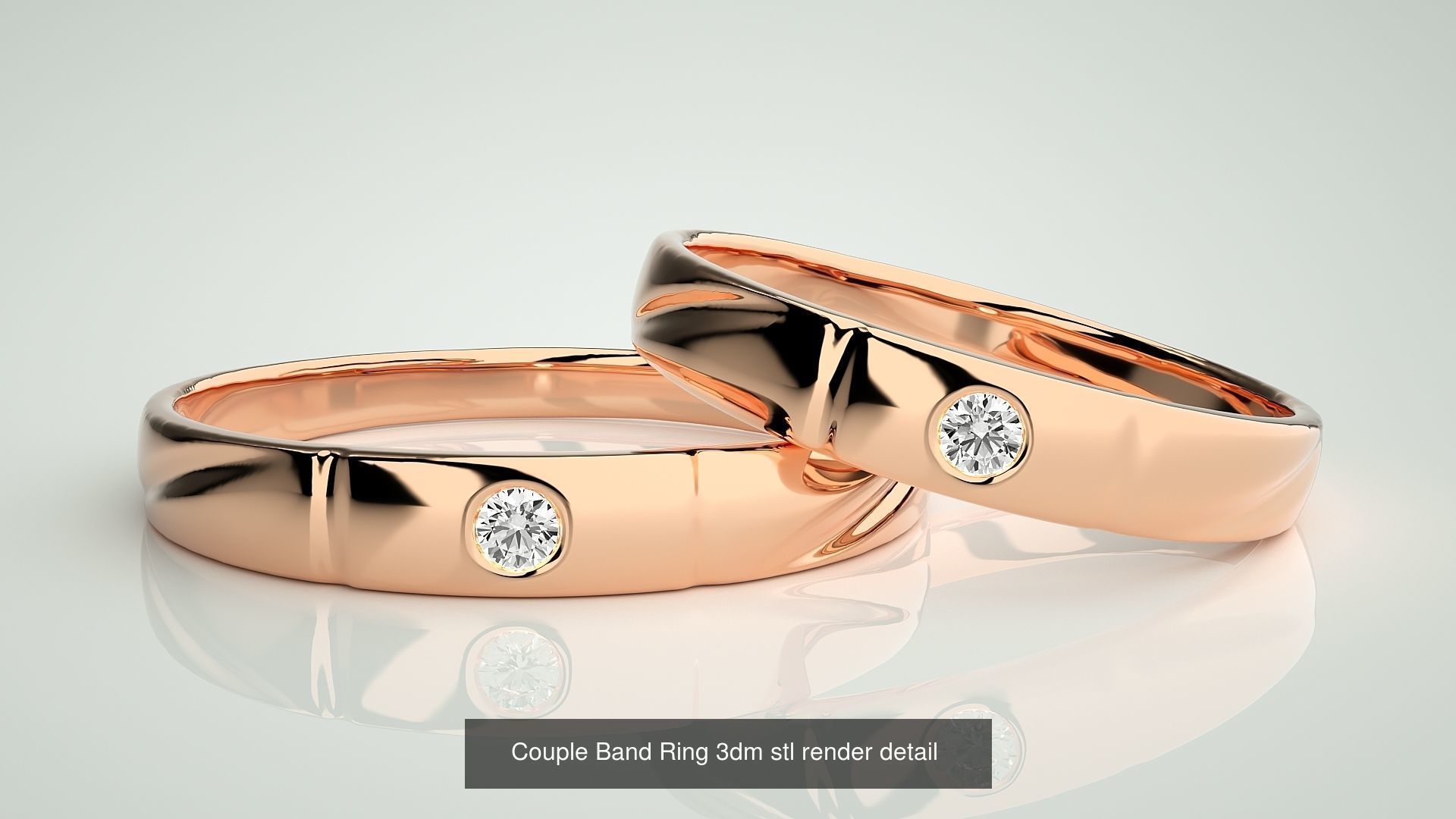 156  Couple Band Ring 3dm stl render detail Part-3 3D Model Collection_130