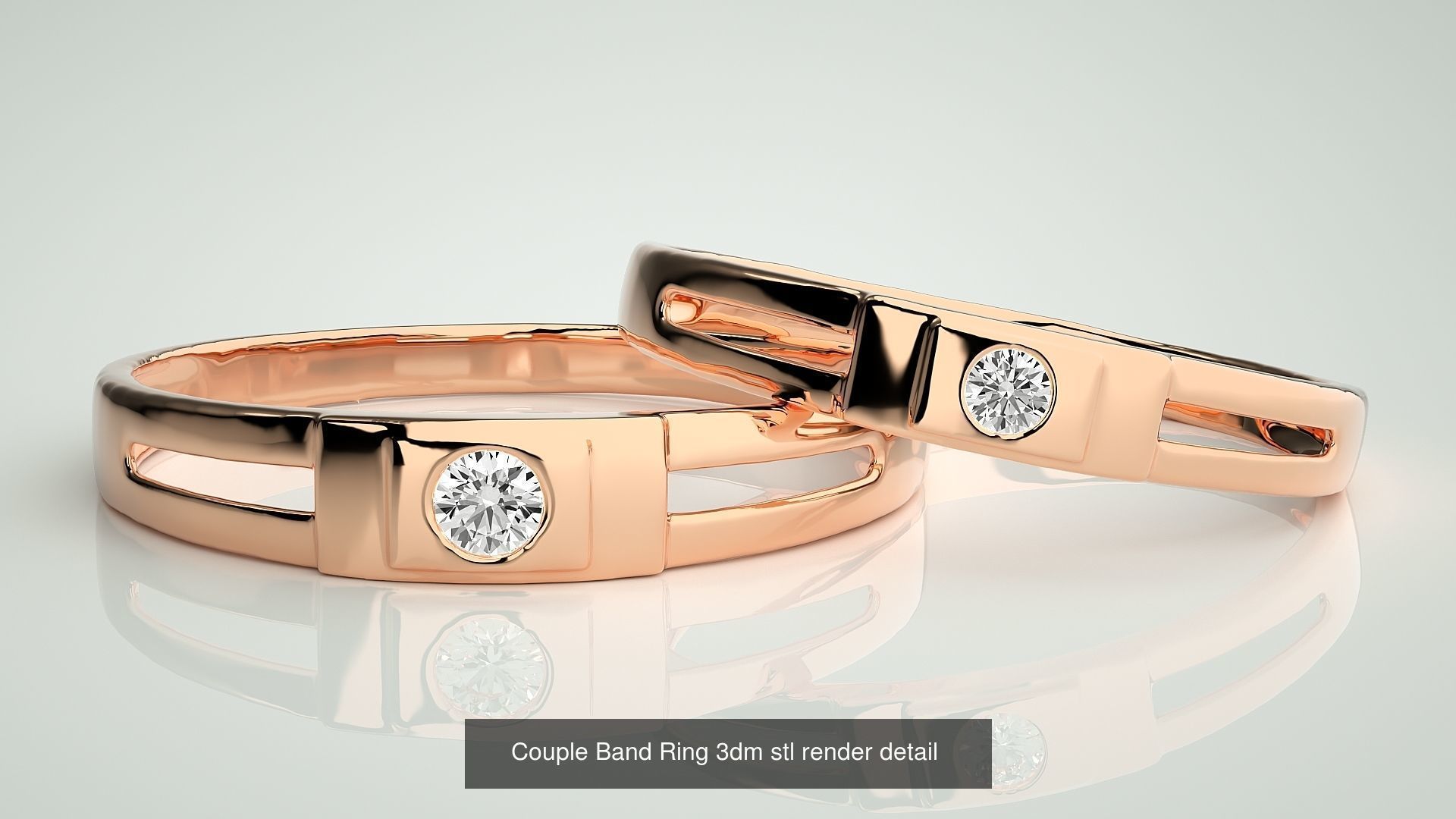 156  Couple Band Ring 3dm stl render detail Part-3 3D Model Collection_134