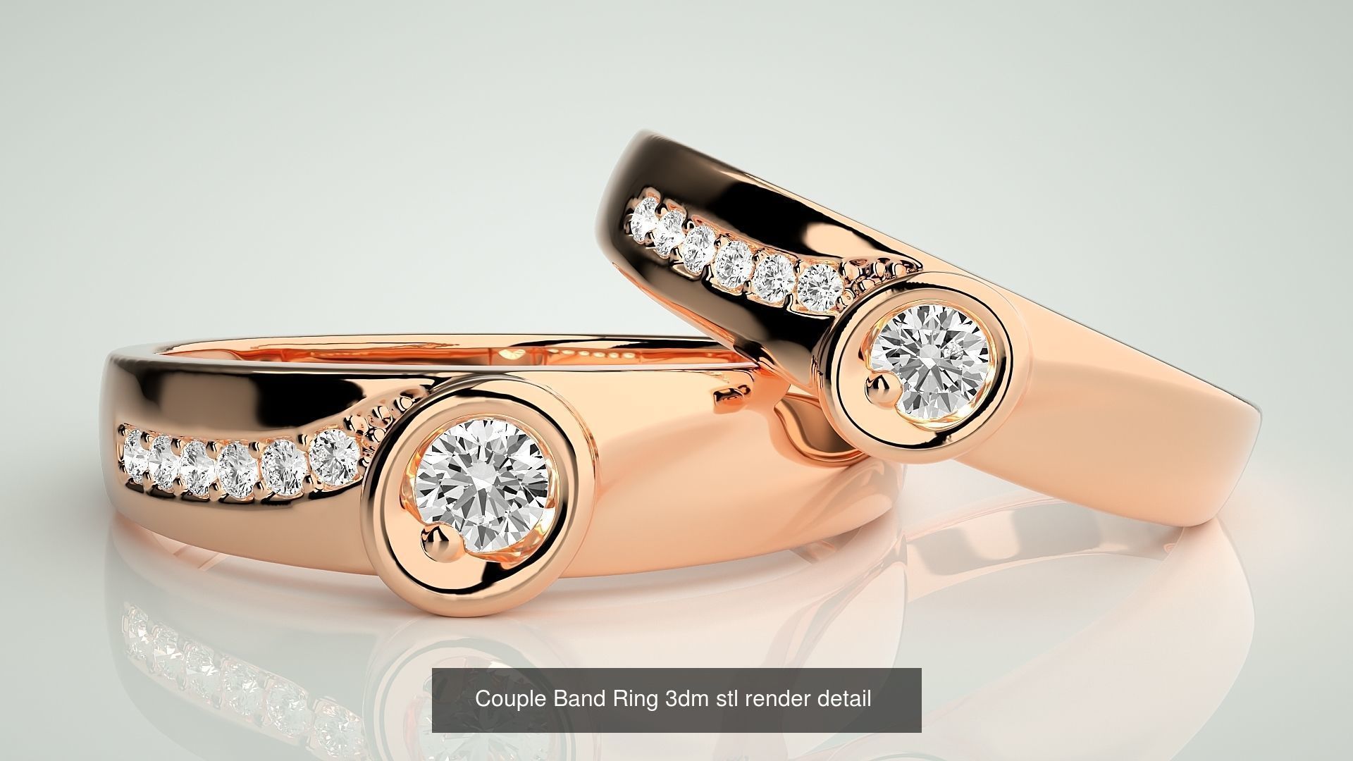 156  Couple Band Ring 3dm stl render detail Part-3 3D Model Collection_98