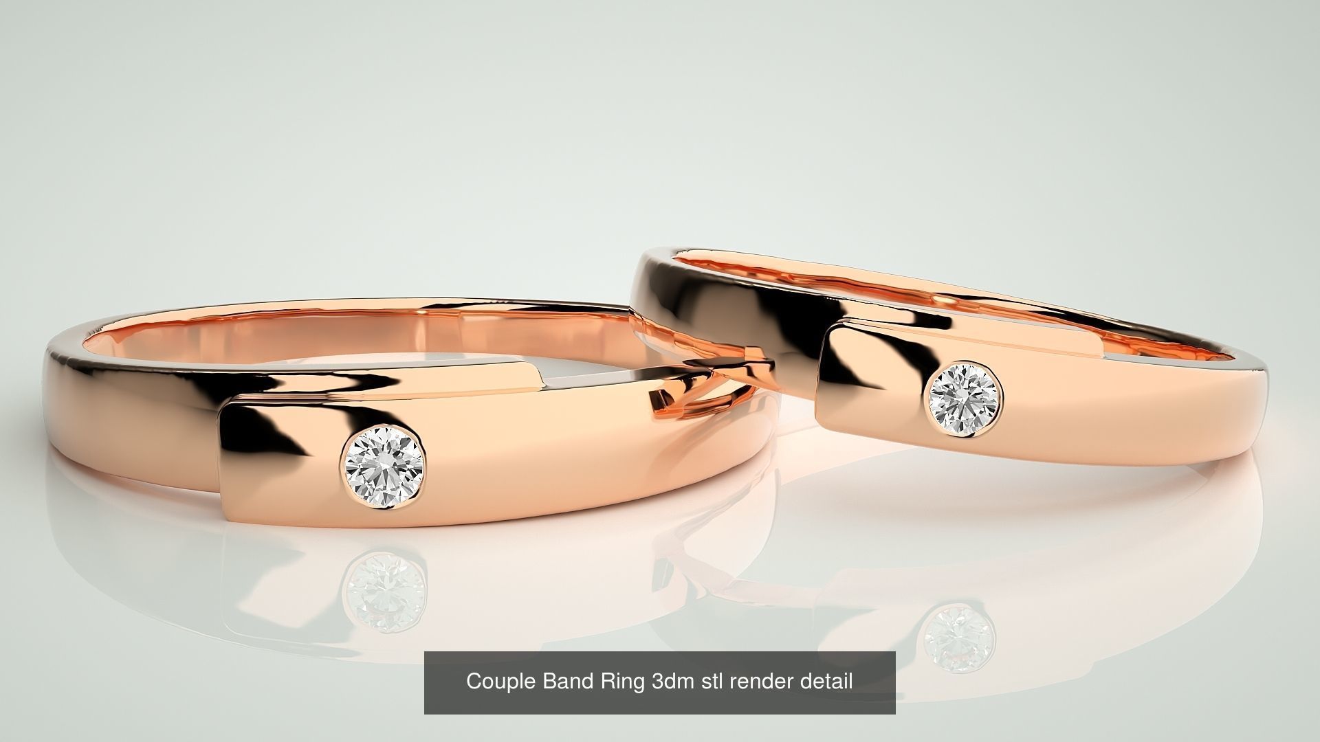 156  Couple Band Ring 3dm stl render detail Part-3 3D Model Collection_70