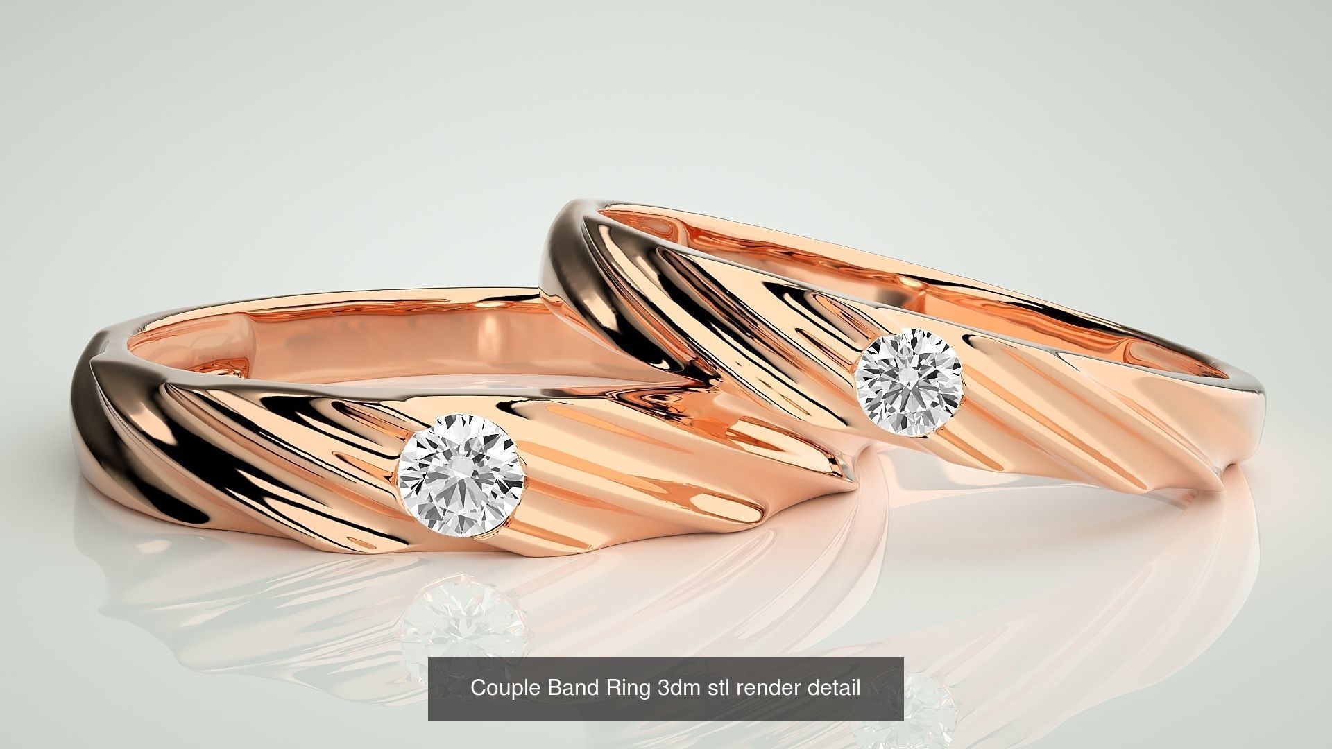 156  Couple Band Ring 3dm stl render detail Part-3 3D Model Collection_65