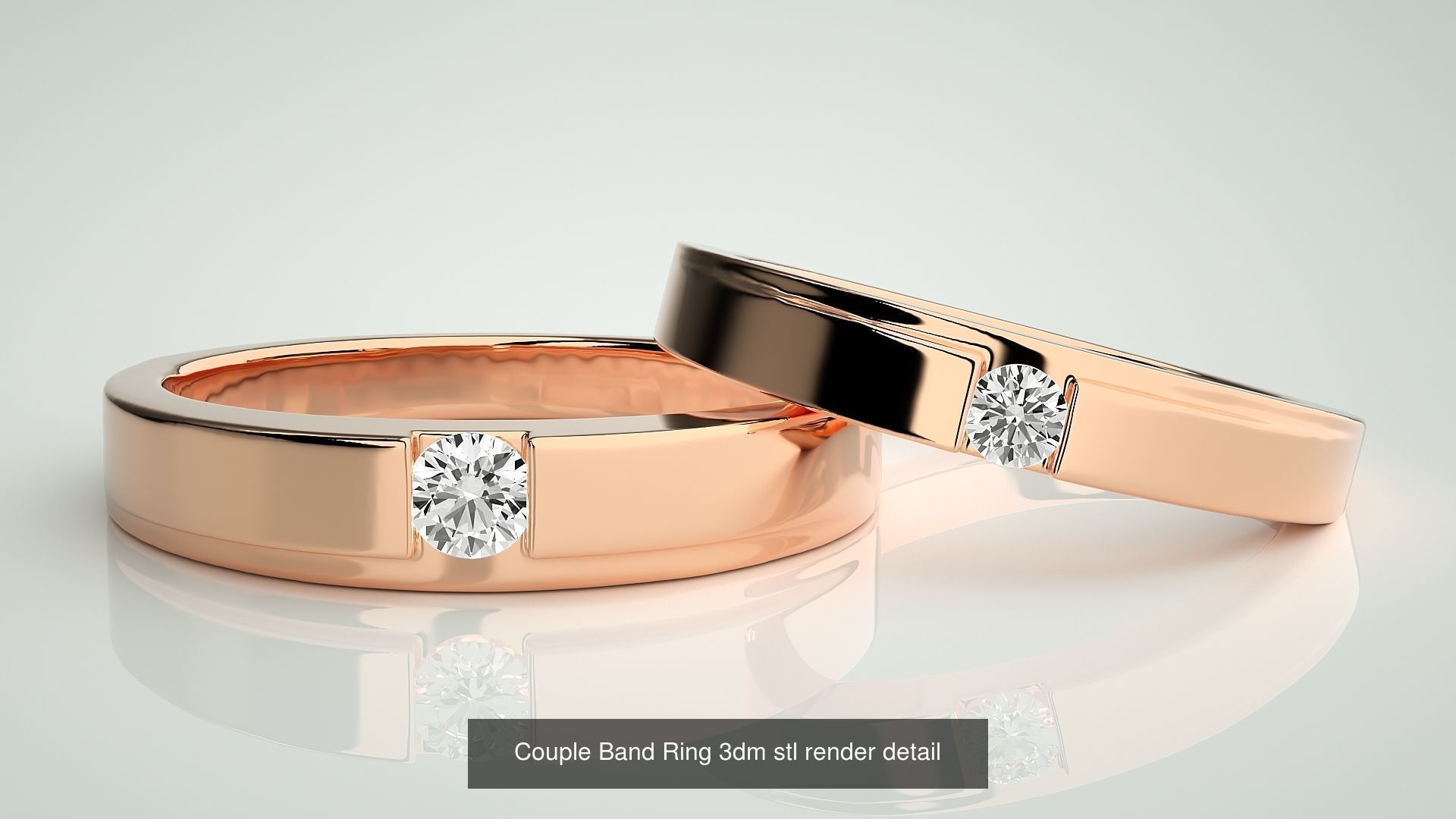 156  Couple Band Ring 3dm stl render detail Part-3 3D Model Collection_88