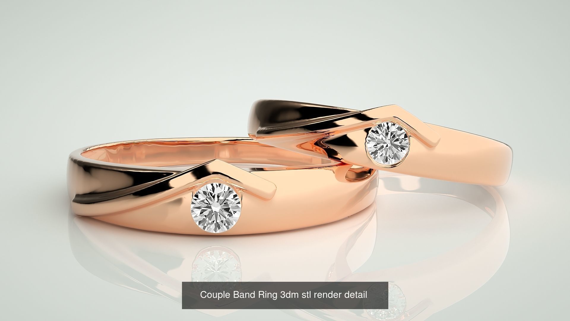 156  Couple Band Ring 3dm stl render detail Part-3 3D Model Collection_111