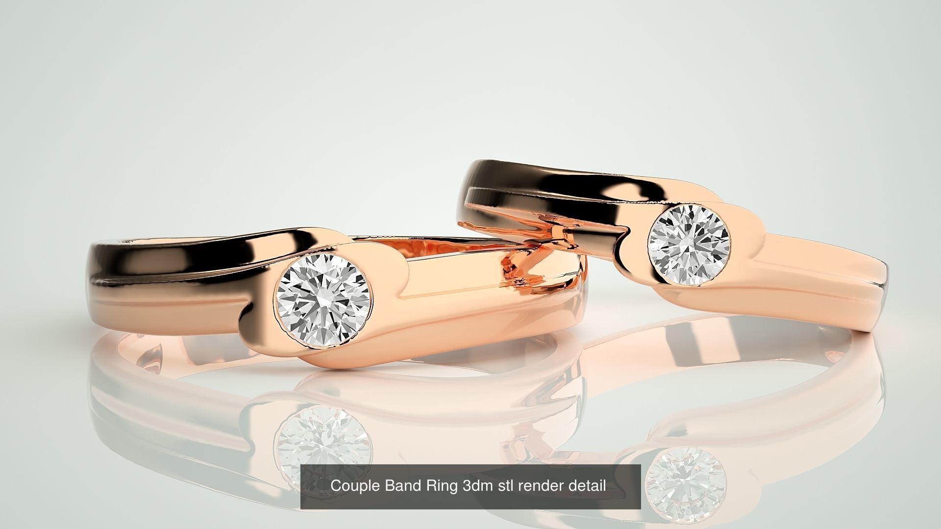 156  Couple Band Ring 3dm stl render detail Part-3 3D Model Collection_103