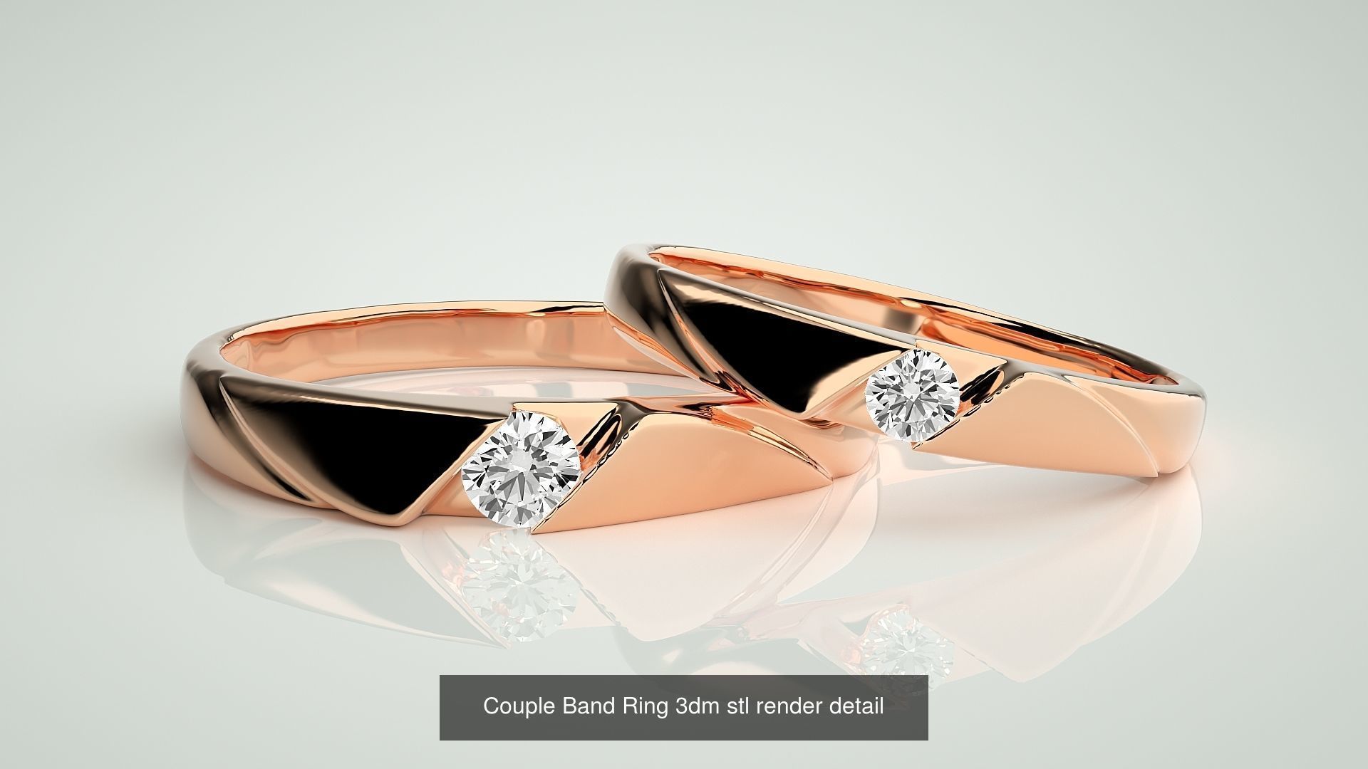 156  Couple Band Ring 3dm stl render detail Part-3 3D Model Collection_69