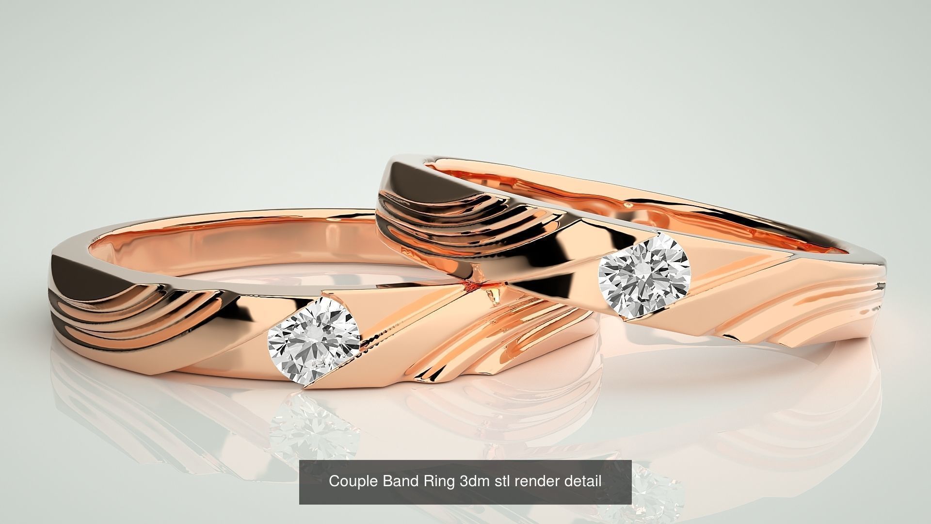 156  Couple Band Ring 3dm stl render detail Part-3 3D Model Collection_61