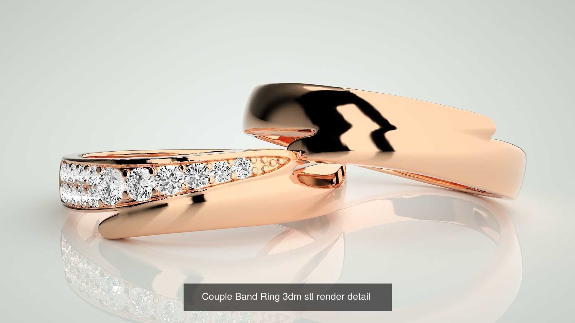 156  Couple Band Ring 3dm stl render detail Part-3 3D Model Collection_101