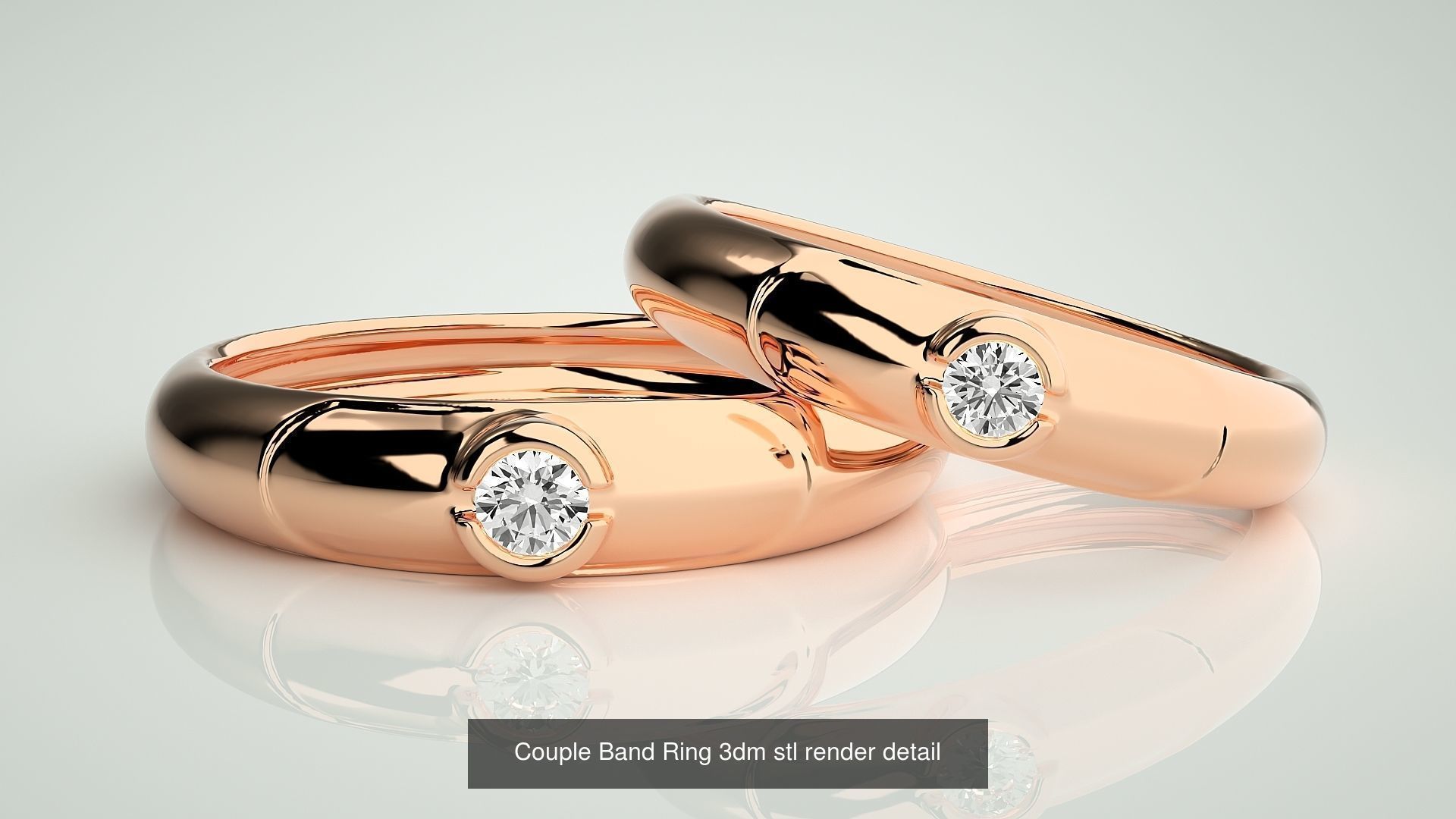 156  Couple Band Ring 3dm stl render detail Part-3 3D Model Collection_15