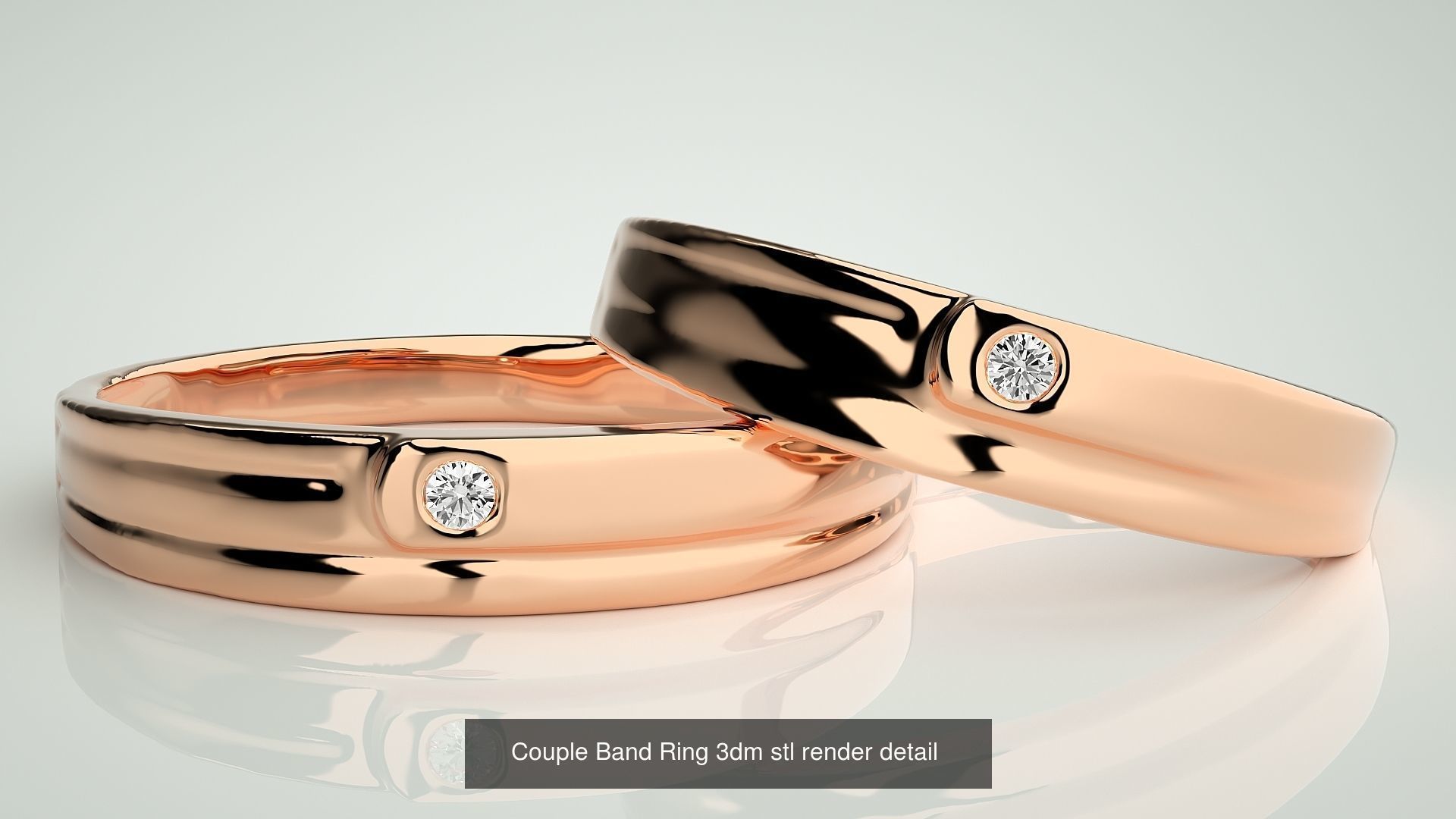 156  Couple Band Ring 3dm stl render detail Part-3 3D Model Collection_142