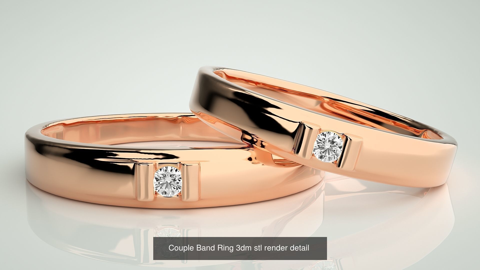 156  Couple Band Ring 3dm stl render detail Part-3 3D Model Collection_140