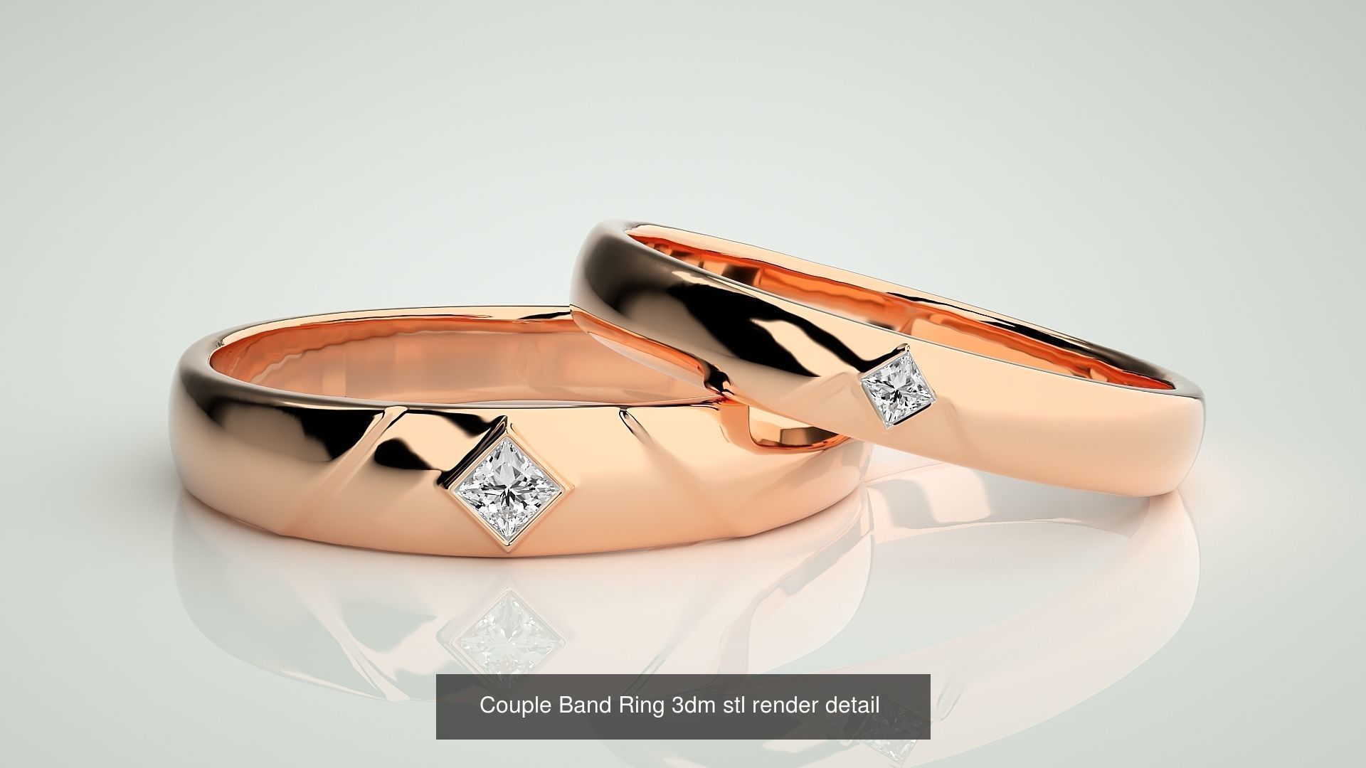 156  Couple Band Ring 3dm stl render detail Part-3 3D Model Collection_159