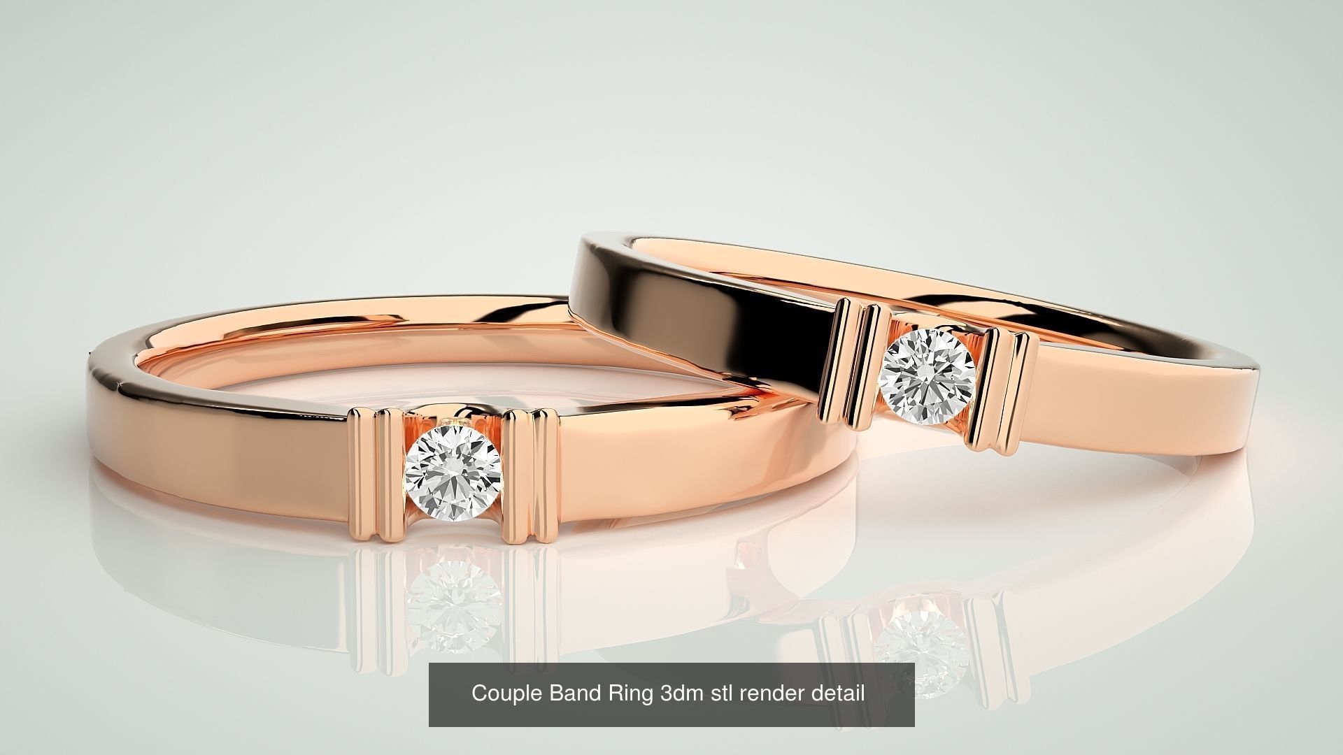 156  Couple Band Ring 3dm stl render detail Part-3 3D Model Collection_156