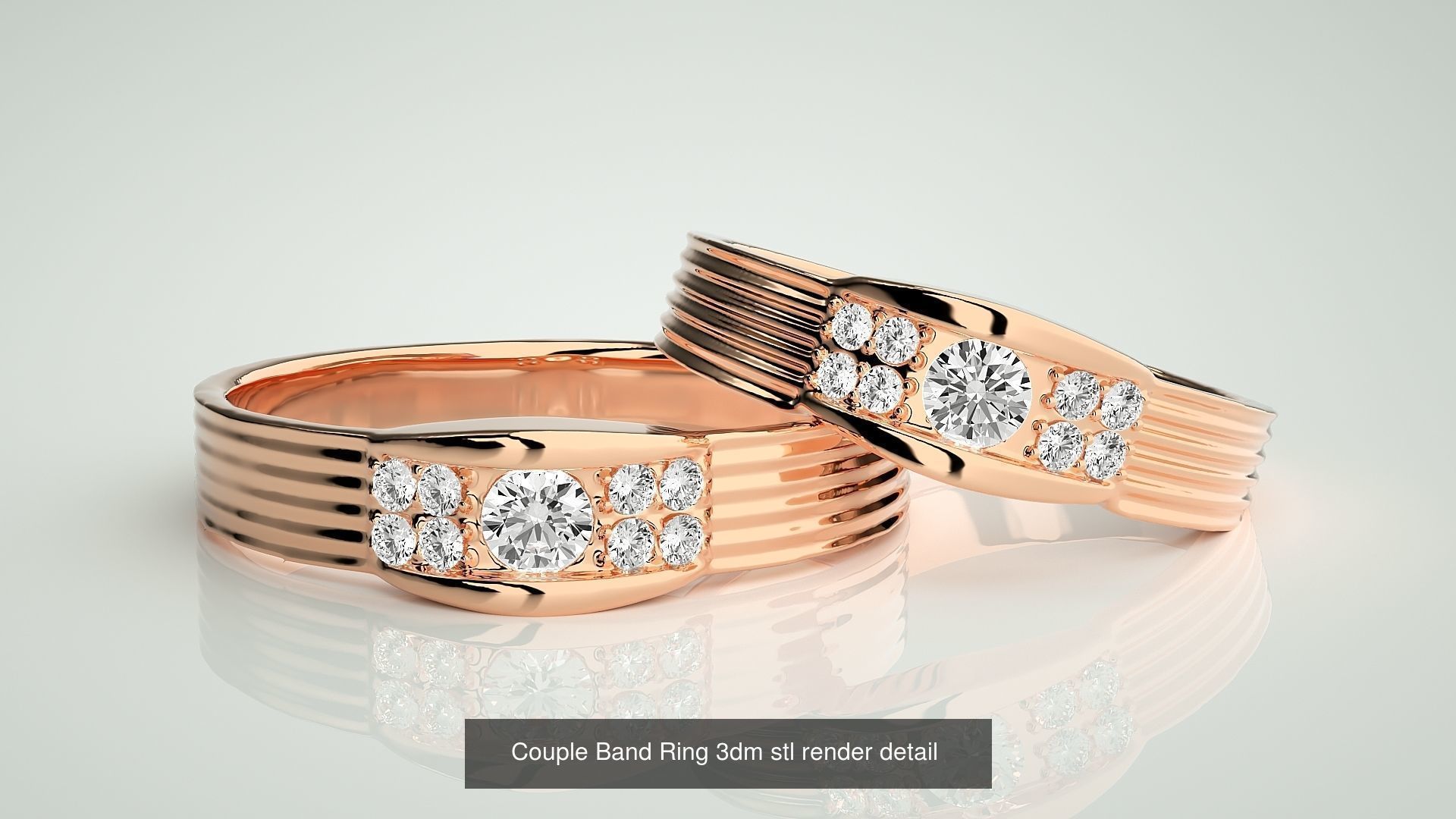 156  Couple Band Ring 3dm stl render detail Part-3 3D Model Collection_165