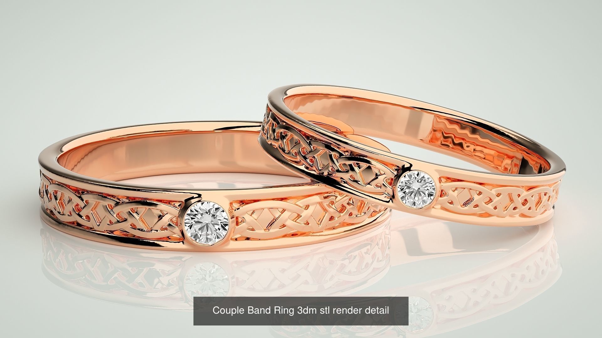 156  Couple Band Ring 3dm stl render detail Part-3 3D Model Collection_84