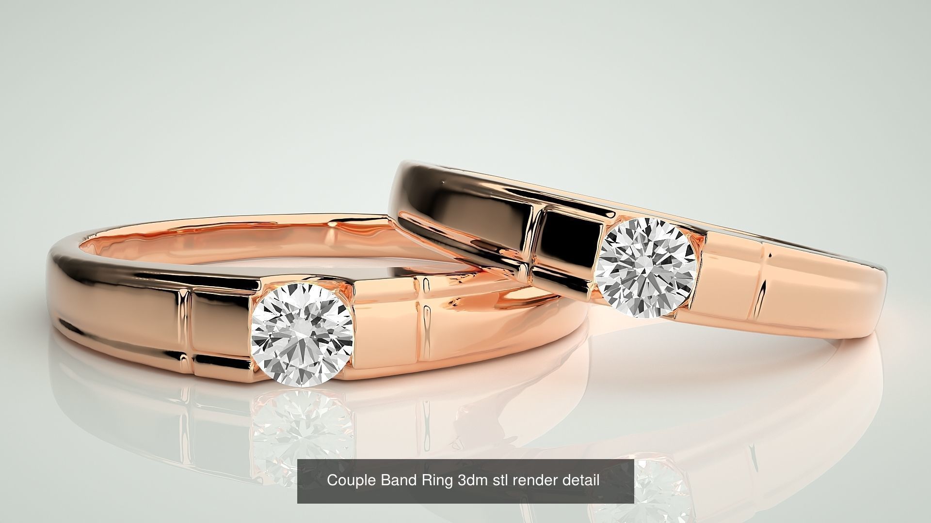 156  Couple Band Ring 3dm stl render detail Part-3 3D Model Collection_147