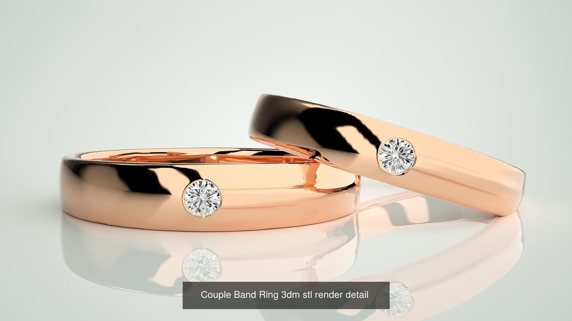 156  Couple Band Ring 3dm stl render detail Part-3 3D Model Collection_106
