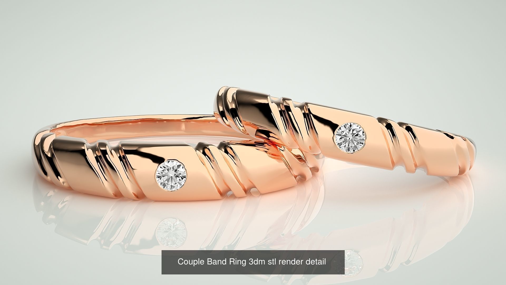 156  Couple Band Ring 3dm stl render detail Part-3 3D Model Collection_120