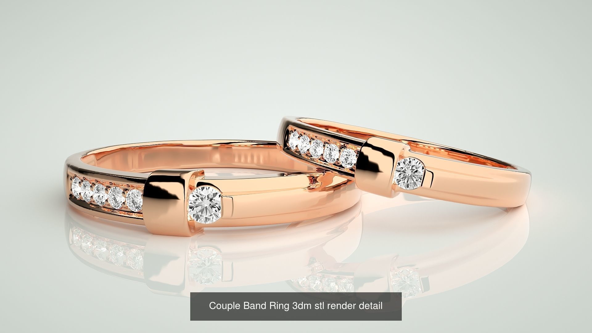 156  Couple Band Ring 3dm stl render detail Part-3 3D Model Collection_71