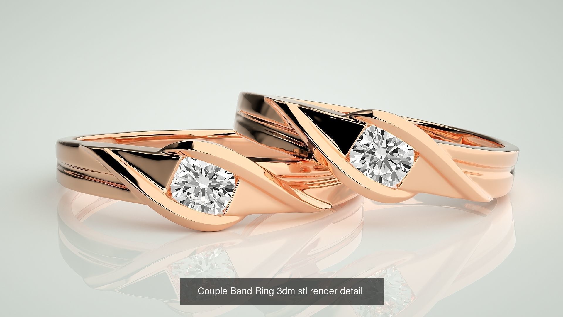 156  Couple Band Ring 3dm stl render detail Part-3 3D Model Collection_123