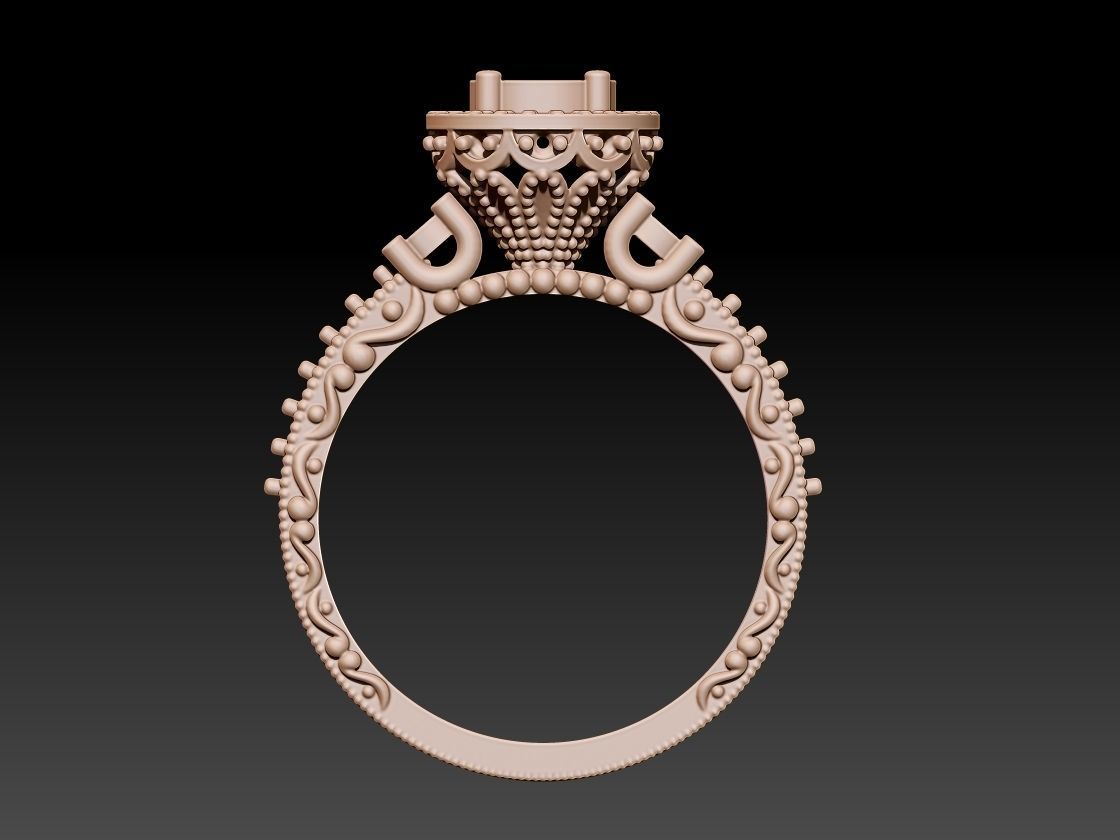 Solitaire Ring 3D print model_7