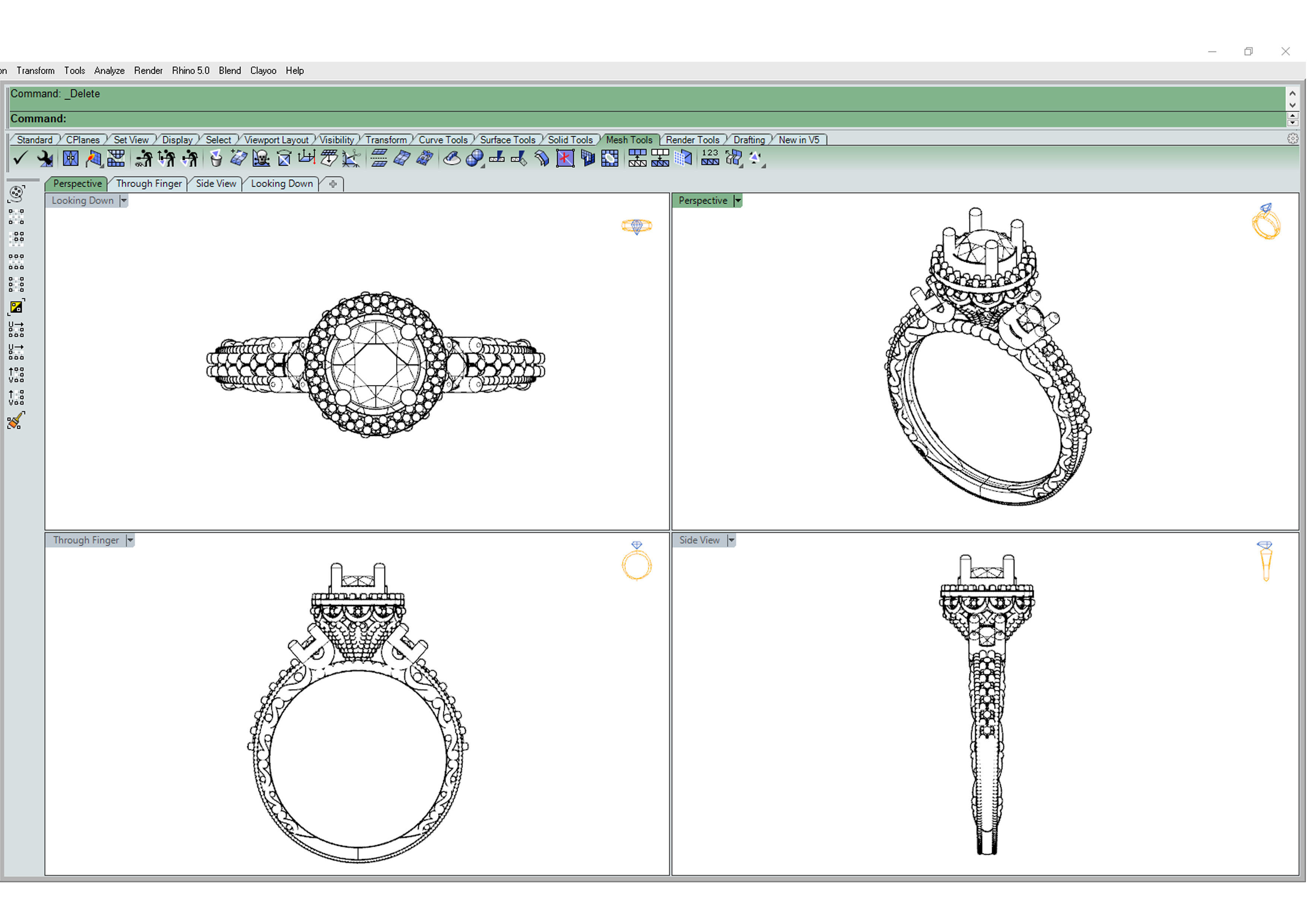 Solitaire Ring 3D print model_10