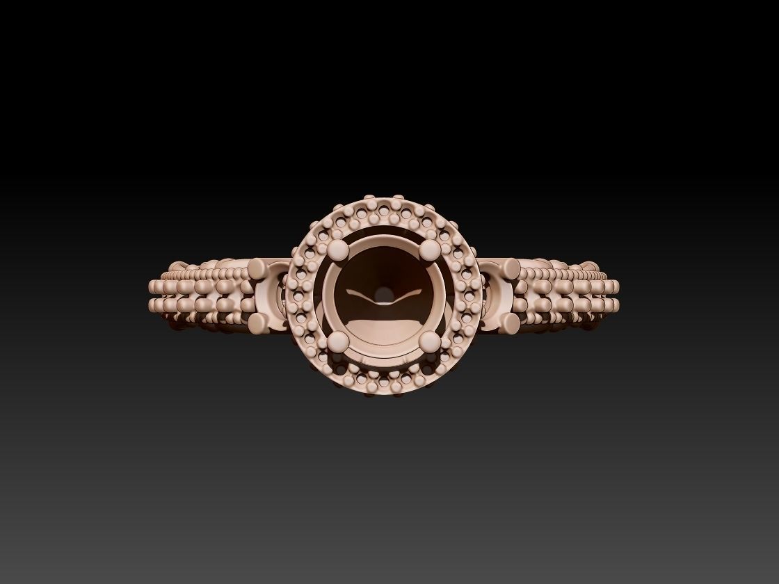 Solitaire Ring 3D print model_8