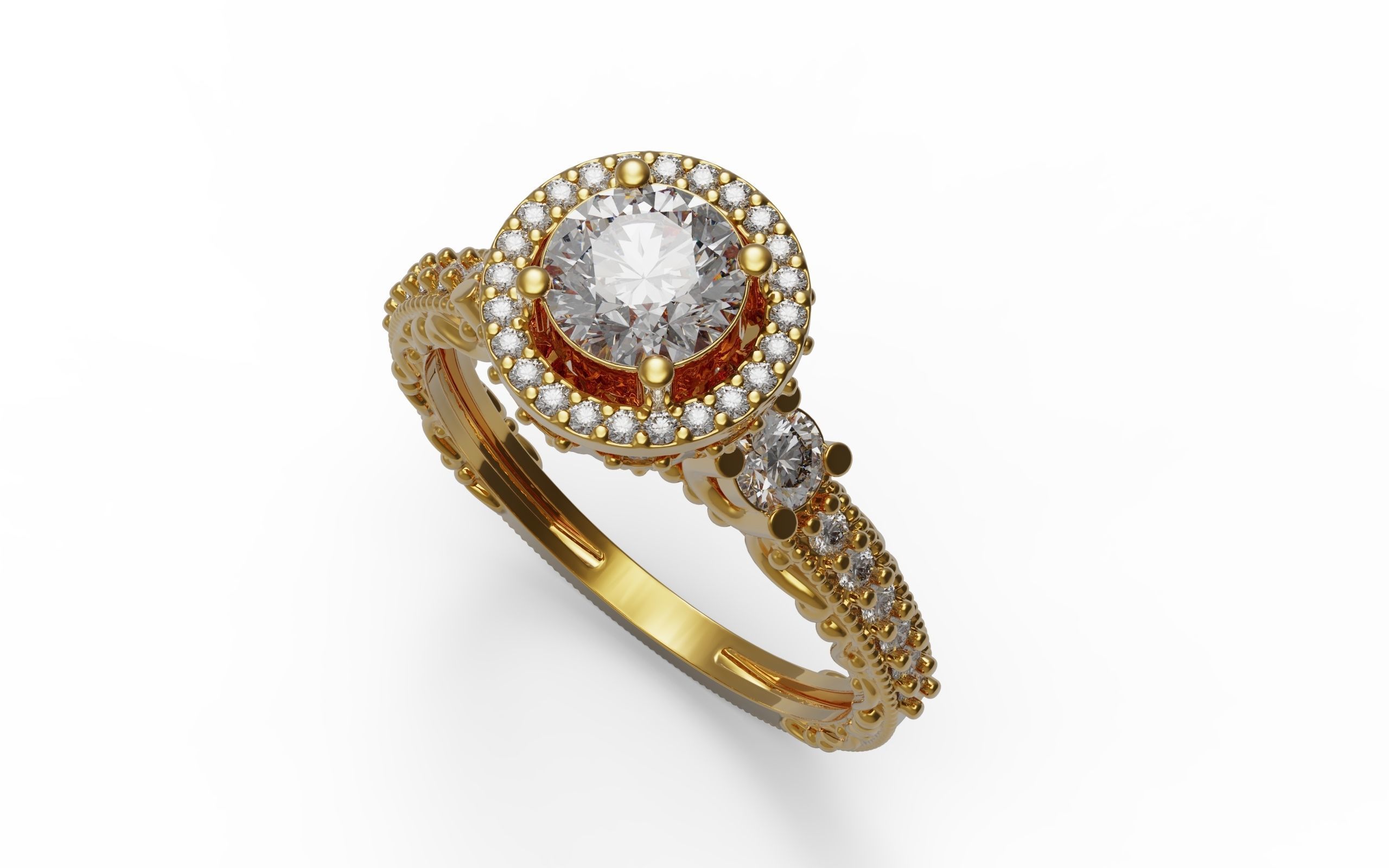 Solitaire Ring 3D print model_4
