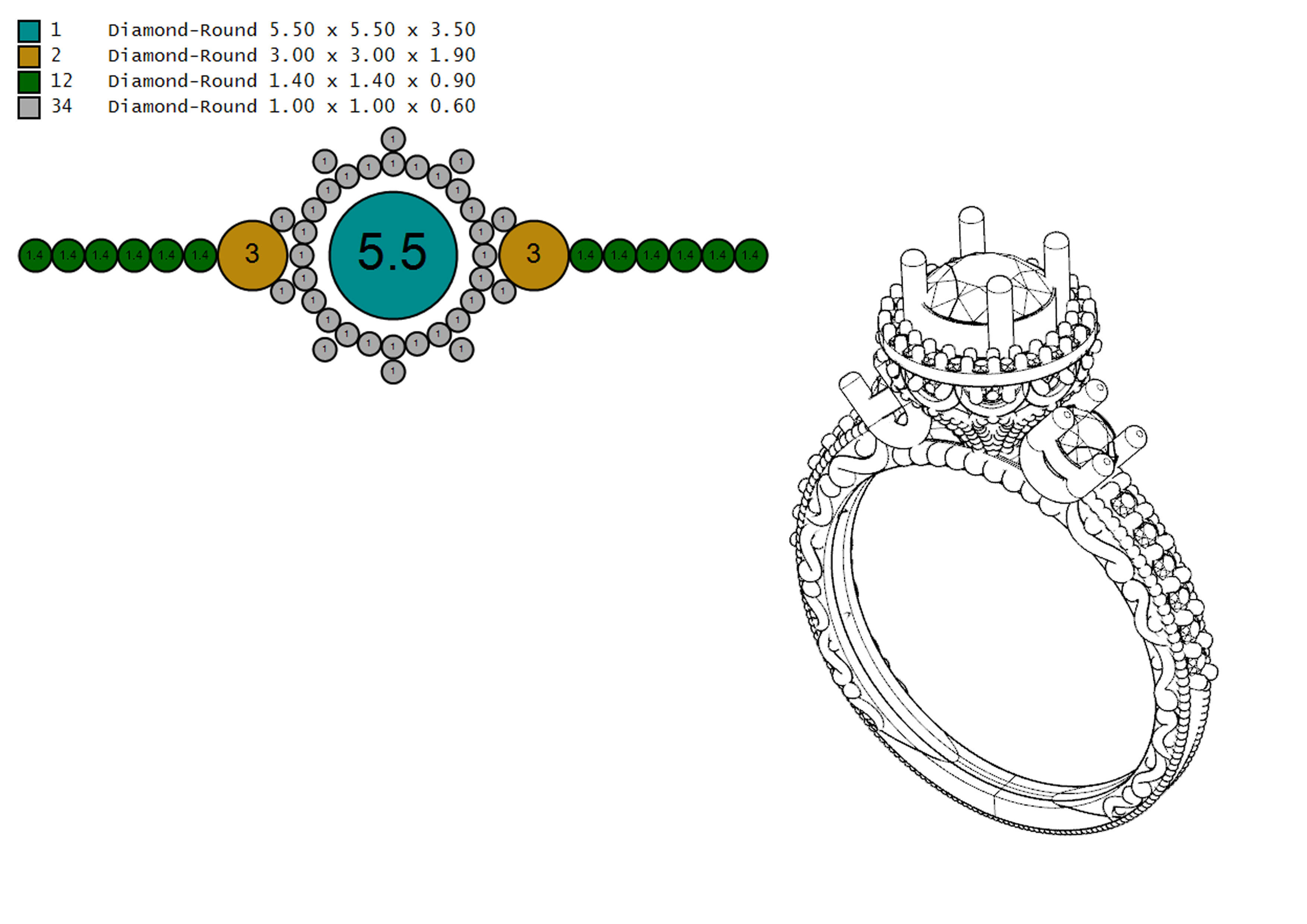 Solitaire Ring 3D print model_11