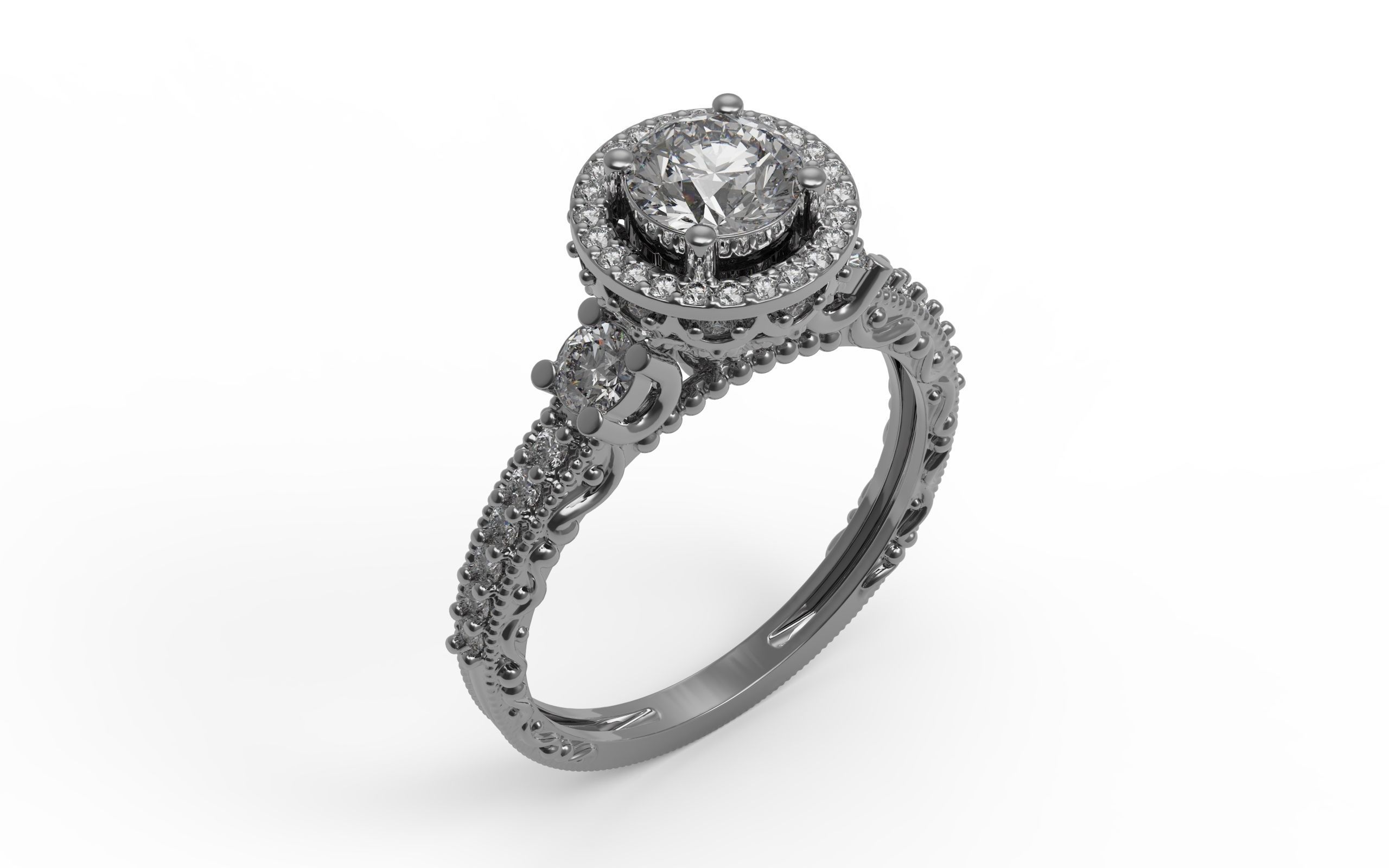 Solitaire Ring 3D print model_2