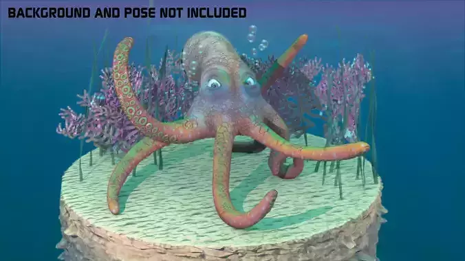 Octopus Rigged Low-poly 3D model