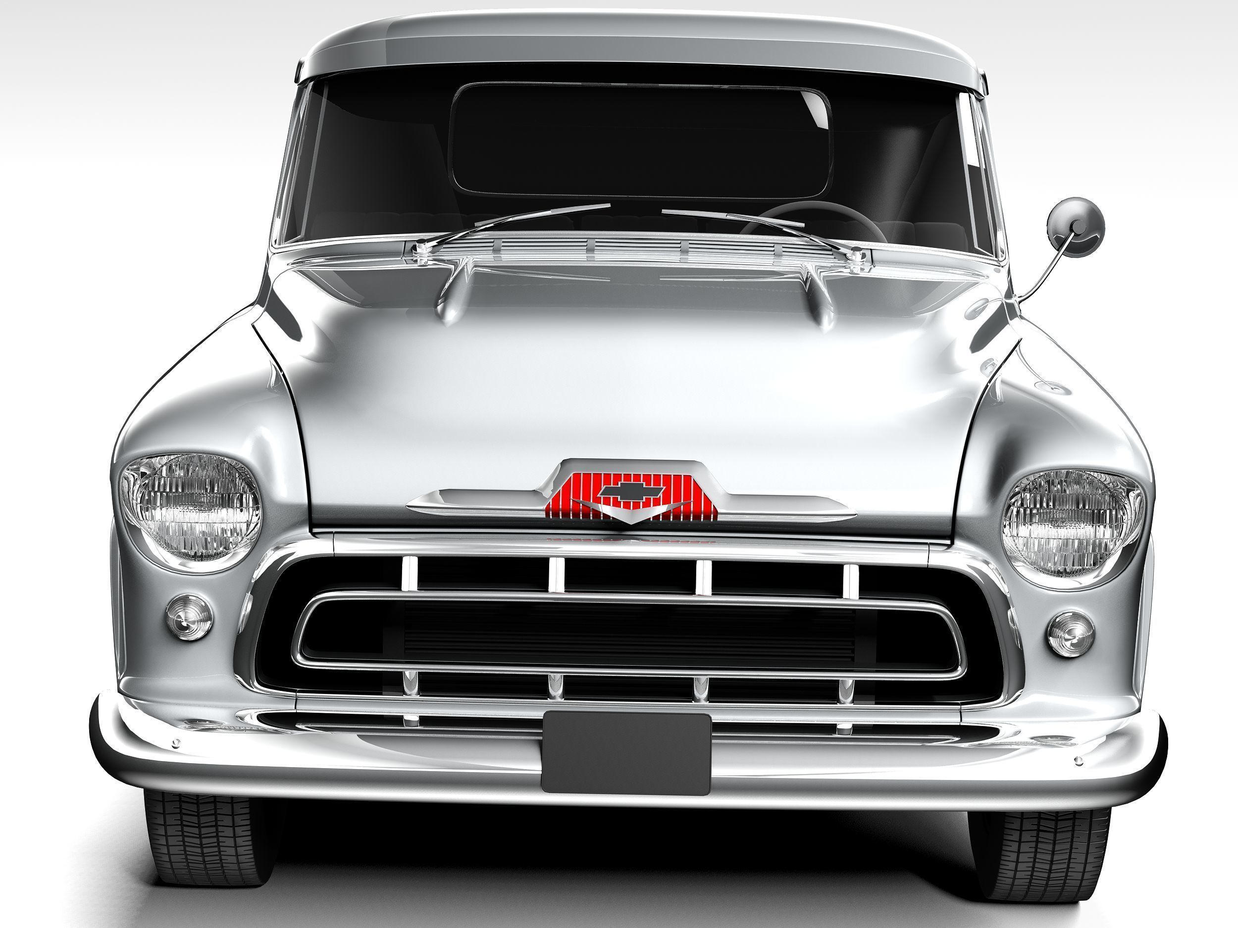 Chevrolet pickup 1957 3D model_9