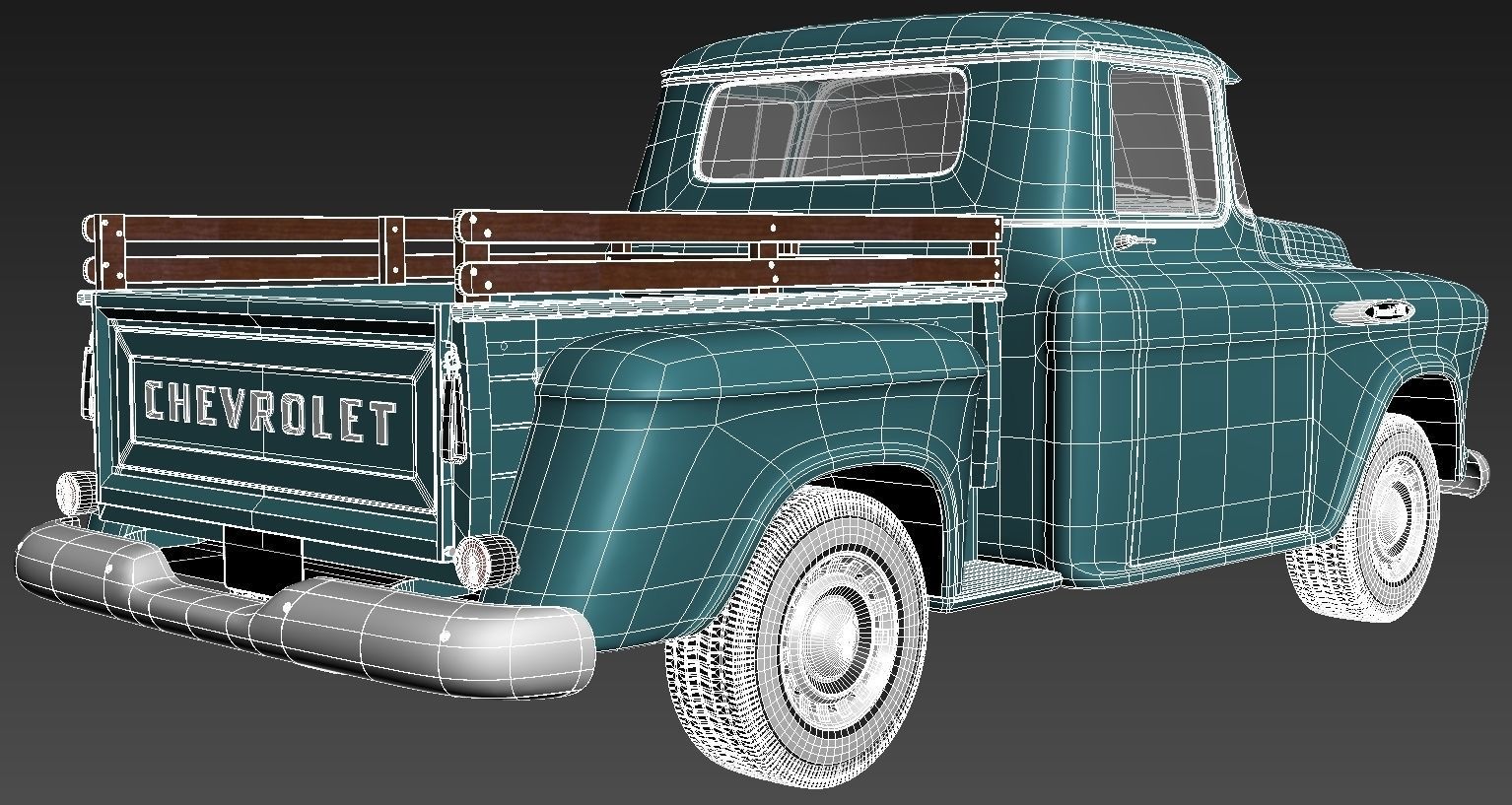 Chevrolet pickup 1957 3D model_13