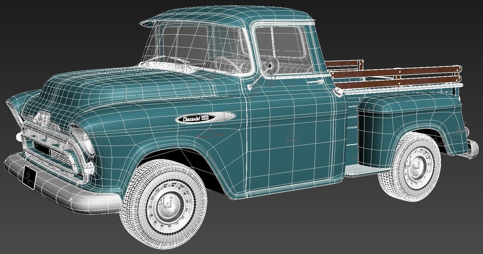 Chevrolet pickup 1957 3D model_12