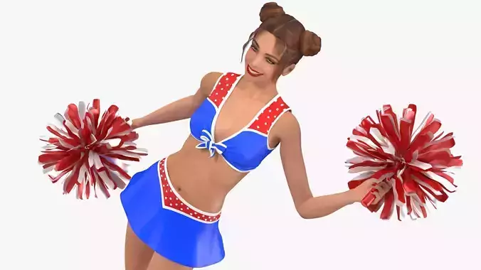 Teenage Girl Cheerleader Dancing Pose