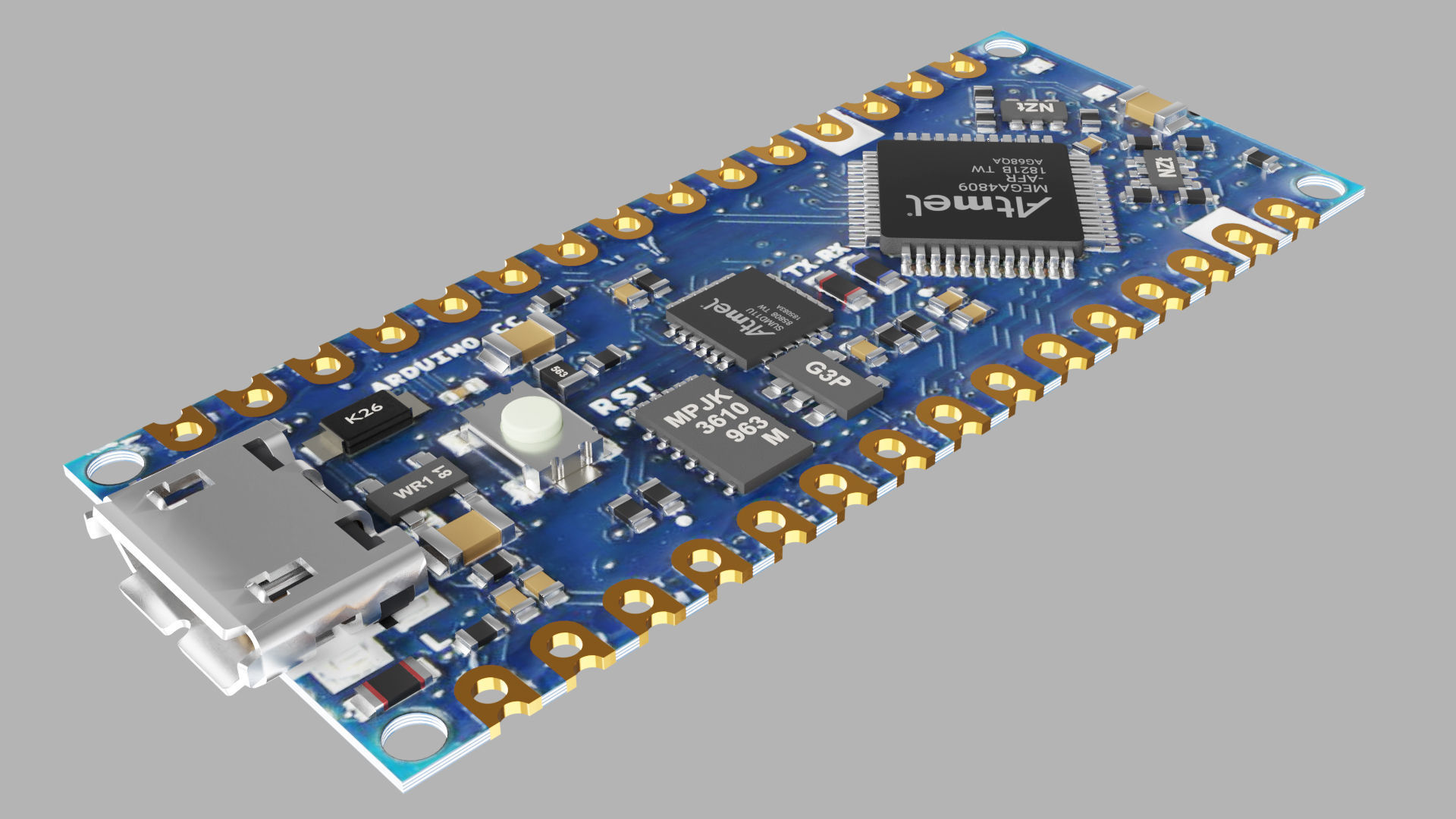 Arduino nano Low-poly 3D model_1