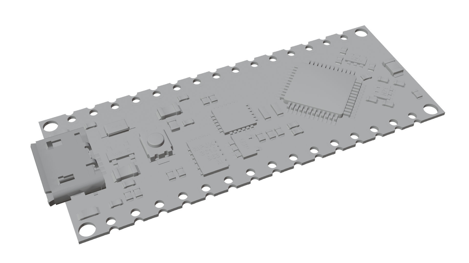 Arduino nano Low-poly 3D model_12