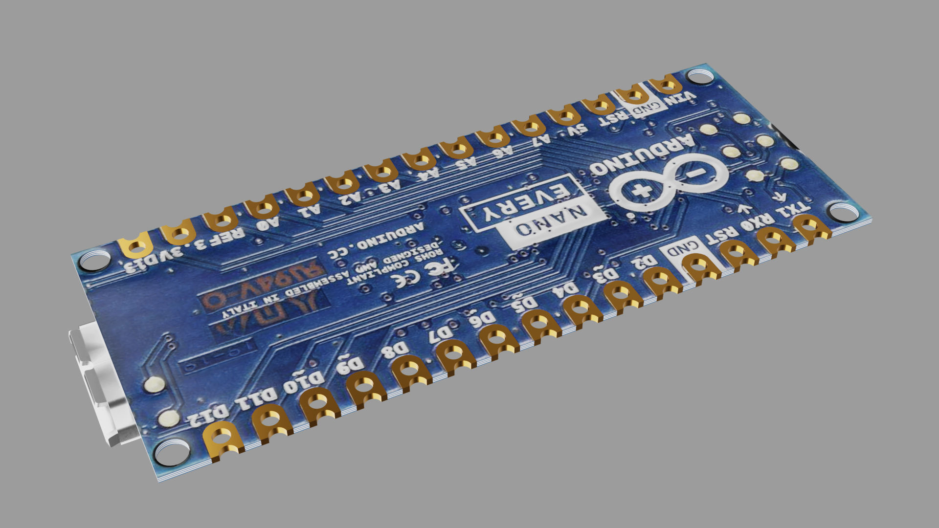 Arduino nano Low-poly 3D model_5