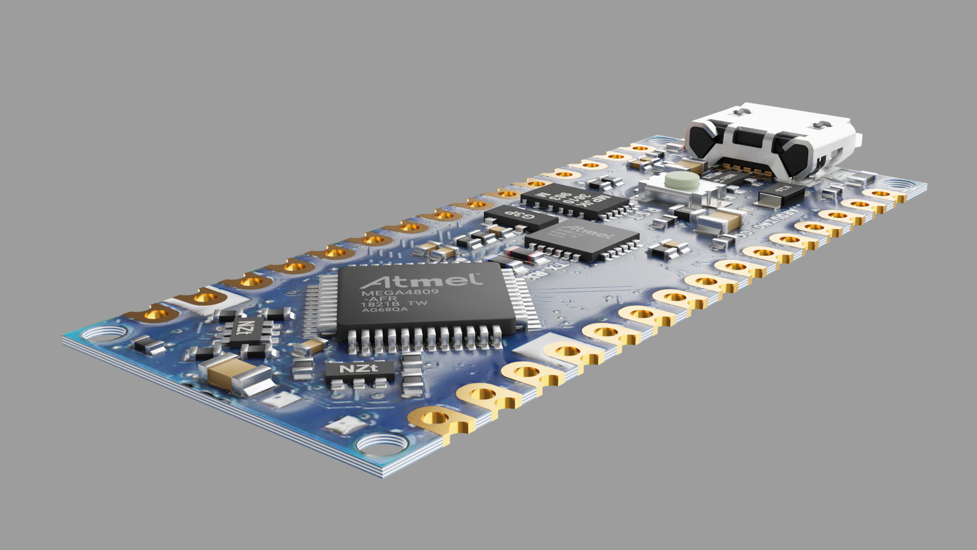 Arduino nano Low-poly 3D model_2