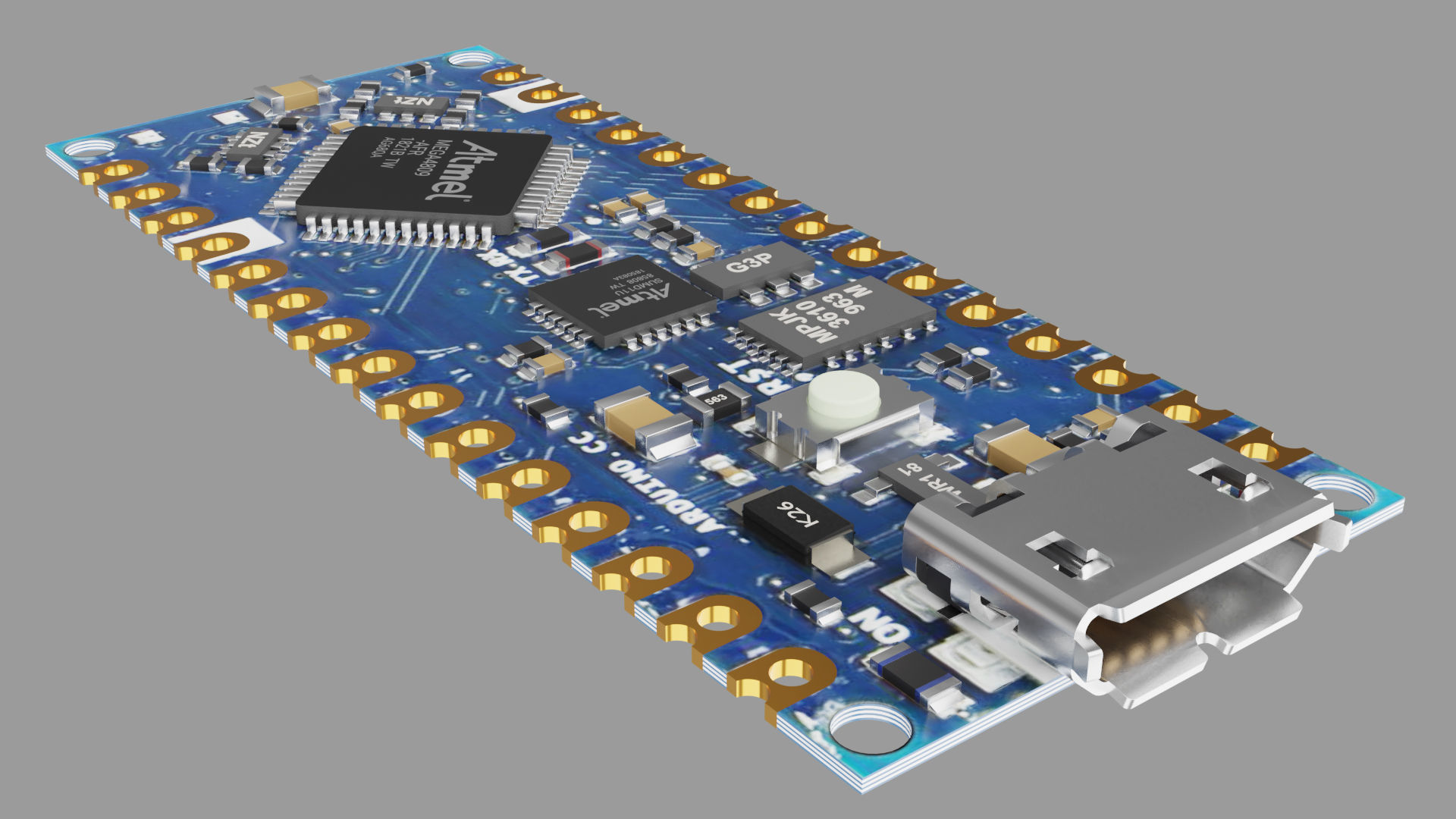 Arduino nano Low-poly 3D model_3