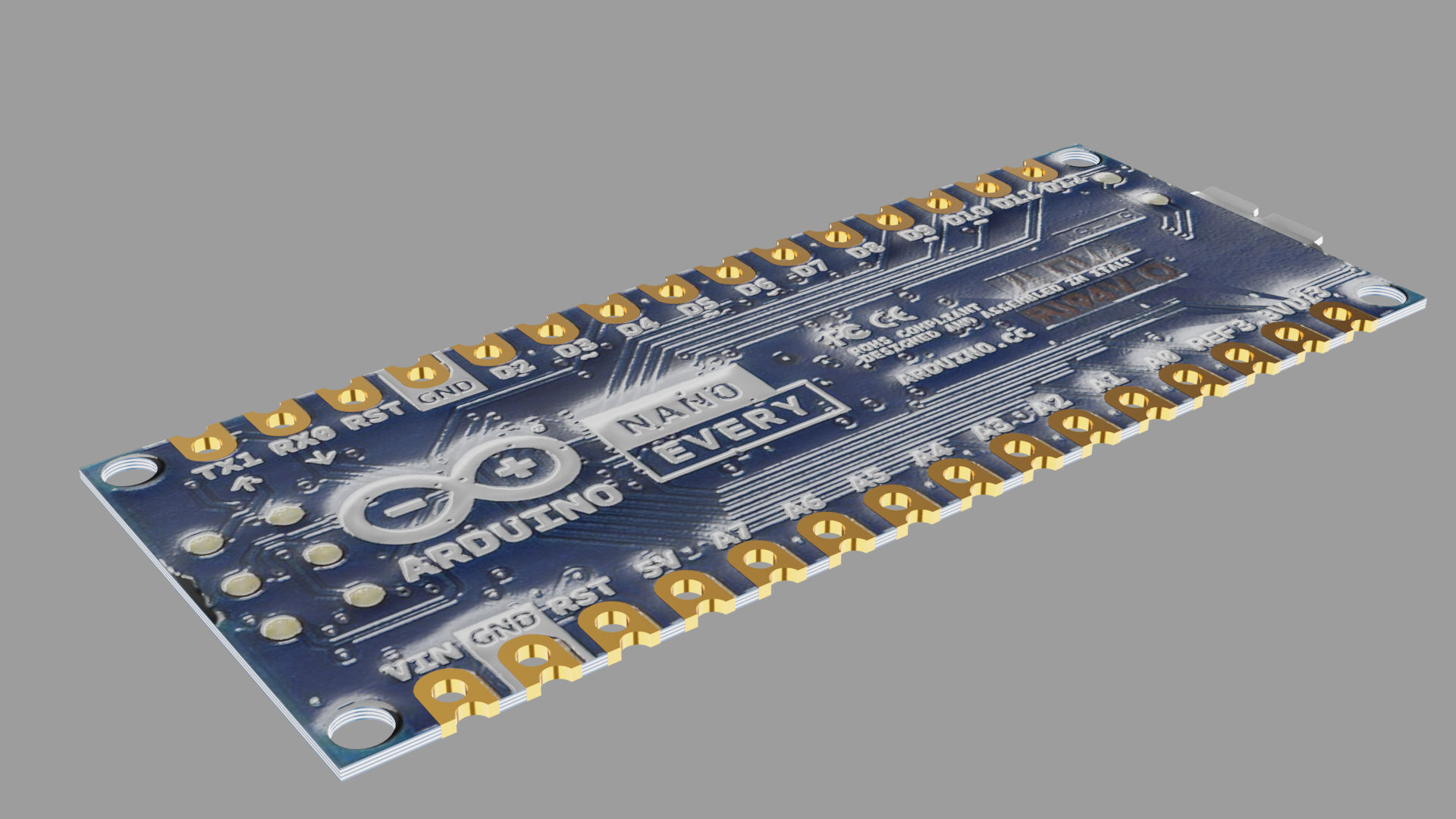 Arduino nano Low-poly 3D model_6