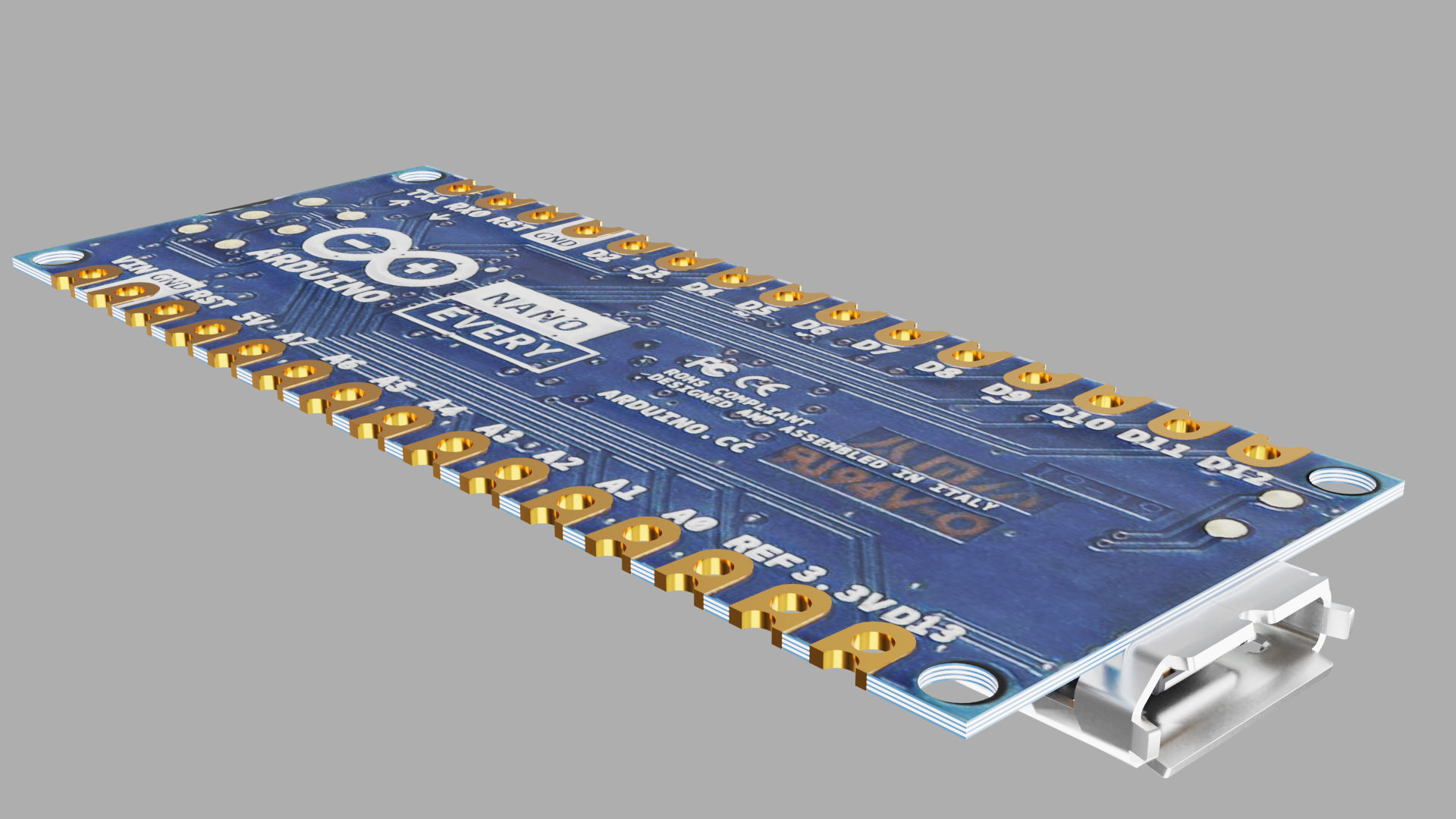 Arduino nano Low-poly 3D model_4
