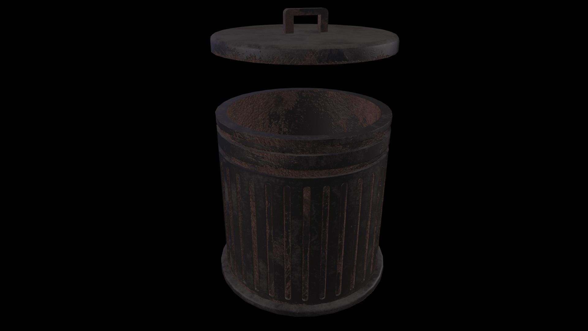 Trash Can - Game Ready - PBR 3D Model Low-poly 3D model_4