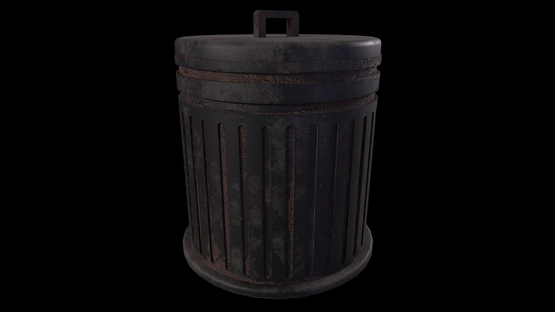 Trash Can - Game Ready - PBR 3D Model Low-poly 3D model_3