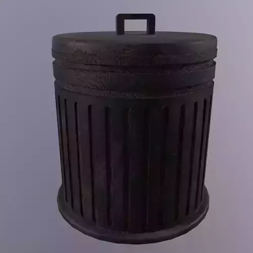 Trash Can - Game Ready - PBR 3D Model Low-poly 3D model