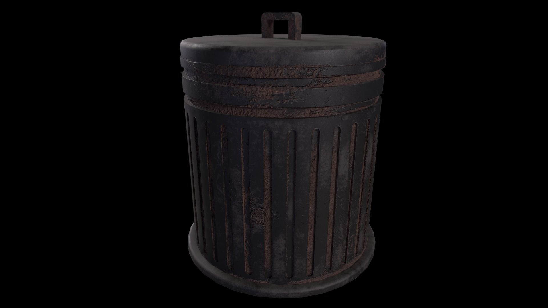 Trash Can - Game Ready - PBR 3D Model Low-poly 3D model_2