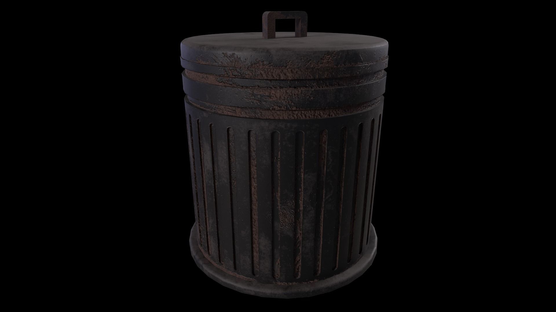 Trash Can - Game Ready - PBR 3D Model Low-poly 3D model_1