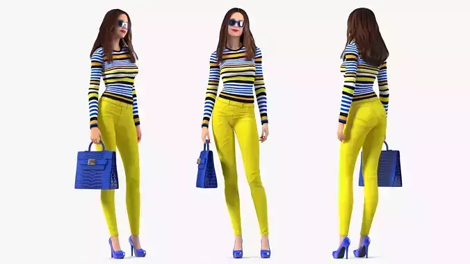 Teenage Girl Fashionable Style 3D model