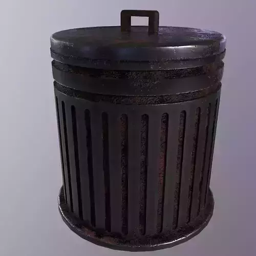 Trash Can - Game Ready - PBR 3D Model Low-poly 3D model