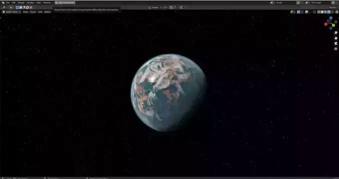 Planet earth in computer